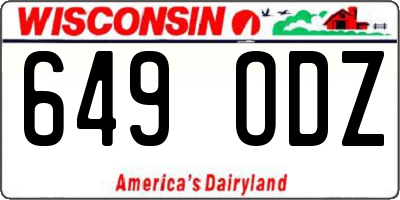 WI license plate 649ODZ