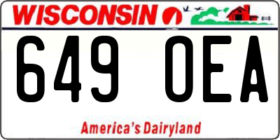 WI license plate 649OEA