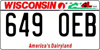 WI license plate 649OEB