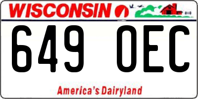 WI license plate 649OEC