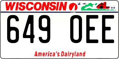 WI license plate 649OEE