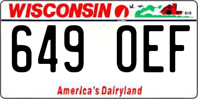 WI license plate 649OEF