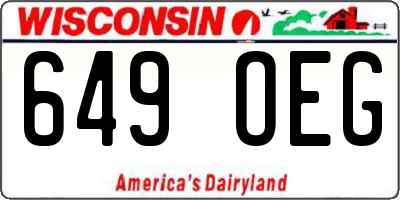 WI license plate 649OEG