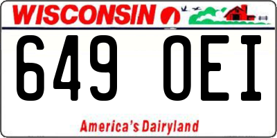 WI license plate 649OEI