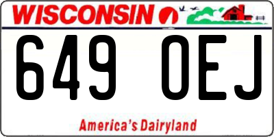 WI license plate 649OEJ