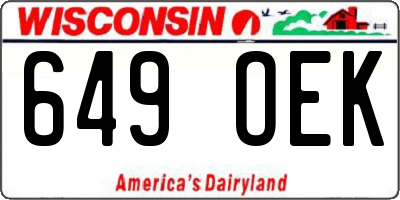 WI license plate 649OEK