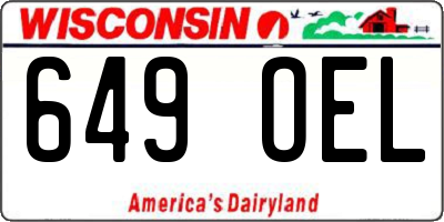 WI license plate 649OEL