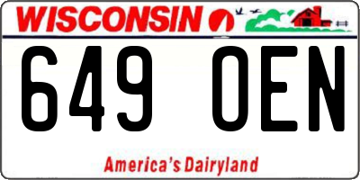 WI license plate 649OEN