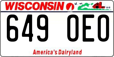 WI license plate 649OEO
