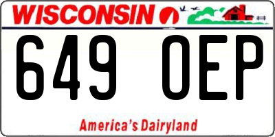 WI license plate 649OEP