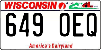 WI license plate 649OEQ