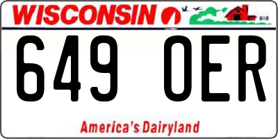 WI license plate 649OER
