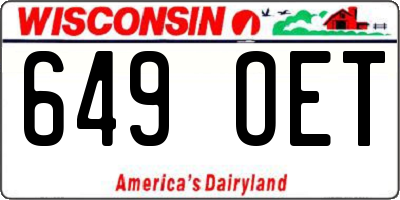 WI license plate 649OET