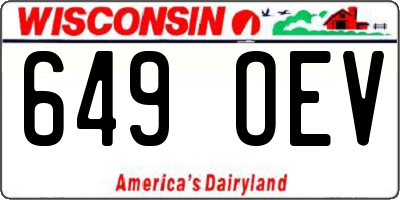 WI license plate 649OEV