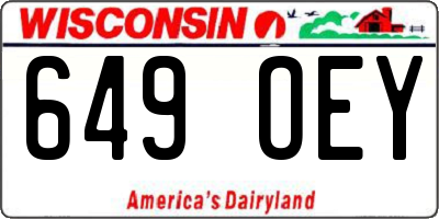 WI license plate 649OEY