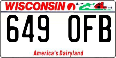 WI license plate 649OFB