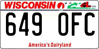 WI license plate 649OFC
