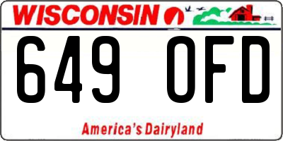 WI license plate 649OFD