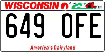WI license plate 649OFE