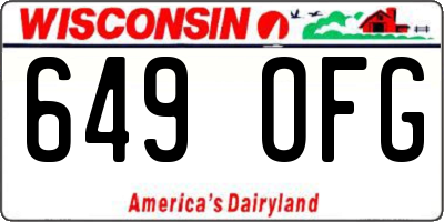 WI license plate 649OFG