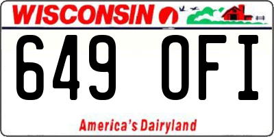 WI license plate 649OFI