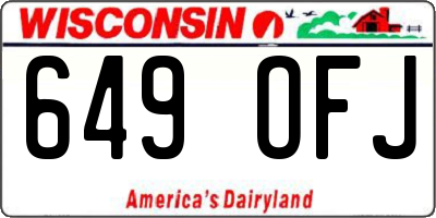 WI license plate 649OFJ