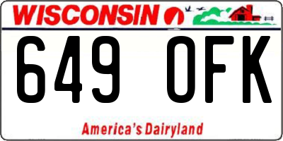 WI license plate 649OFK