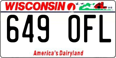 WI license plate 649OFL