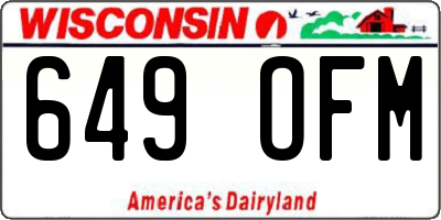 WI license plate 649OFM