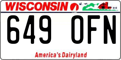 WI license plate 649OFN