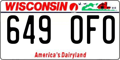 WI license plate 649OFO