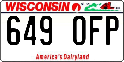 WI license plate 649OFP