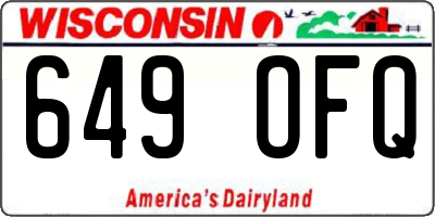 WI license plate 649OFQ