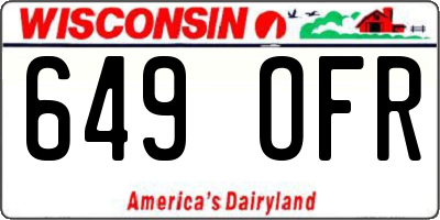 WI license plate 649OFR