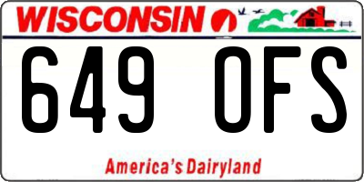 WI license plate 649OFS