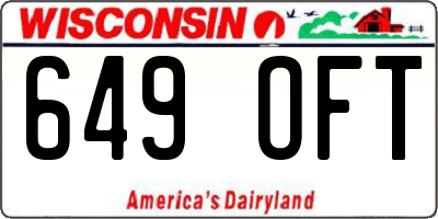 WI license plate 649OFT