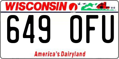 WI license plate 649OFU