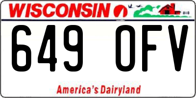 WI license plate 649OFV