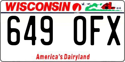 WI license plate 649OFX