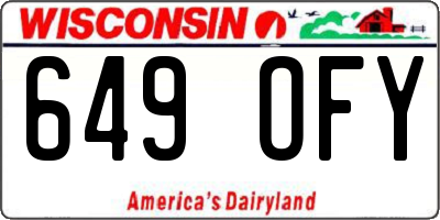 WI license plate 649OFY