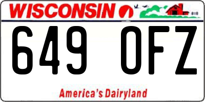 WI license plate 649OFZ