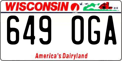 WI license plate 649OGA