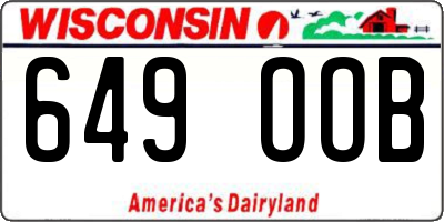 WI license plate 649OOB