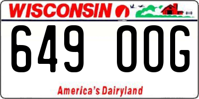 WI license plate 649OOG