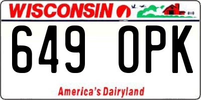 WI license plate 649OPK