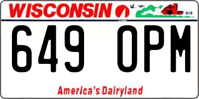 WI license plate 649OPM