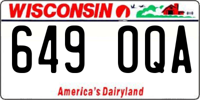 WI license plate 649OQA