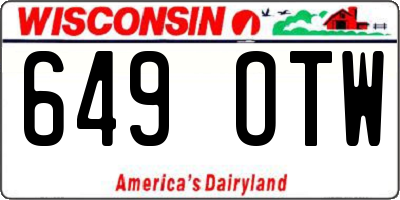 WI license plate 649OTW