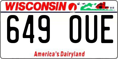WI license plate 649OUE
