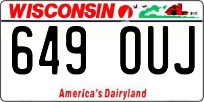 WI license plate 649OUJ